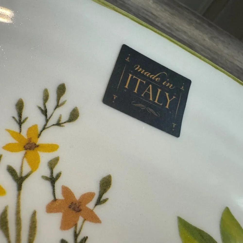 Ceramica Cuore Mushroom Oval Platter, Made Italy.